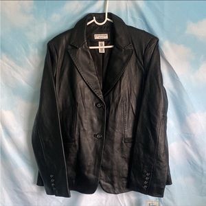 NWT Leather Button Up Jacket (L)